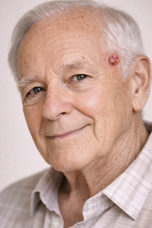 Examen d’une lésion cutanée du visage à Aix-les-Bains